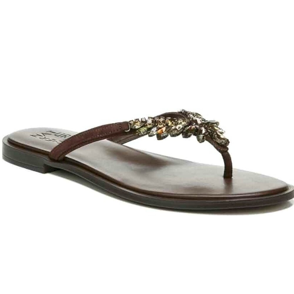 Naturalizer Fallyn Mocha Flat Sandals Women's Size 7M New in Box